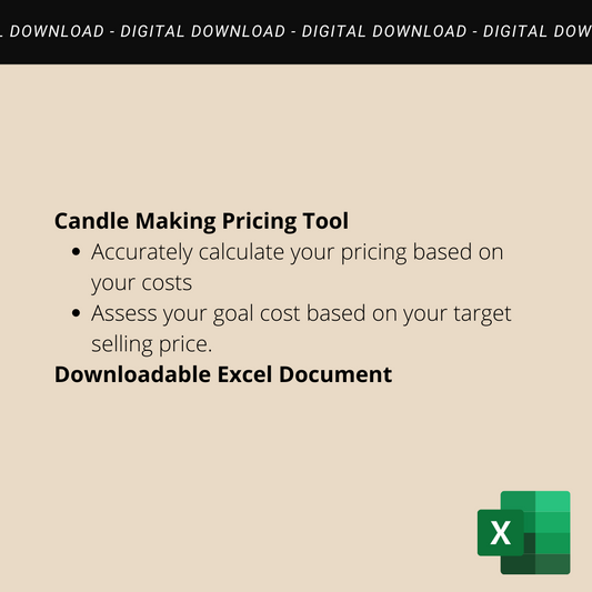 Candle Pricing tool - Excel digital download