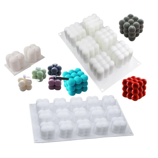 Multi cavities Bubble Cube Candles Silicone Mold