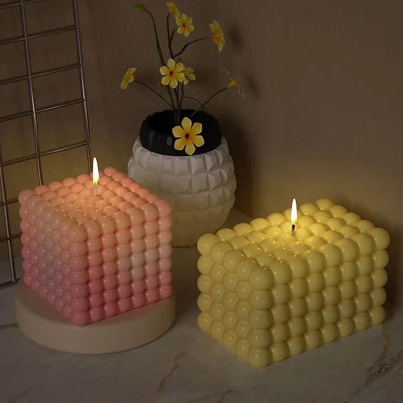 Bubble Rubik's Cube Candle Silicone Mold