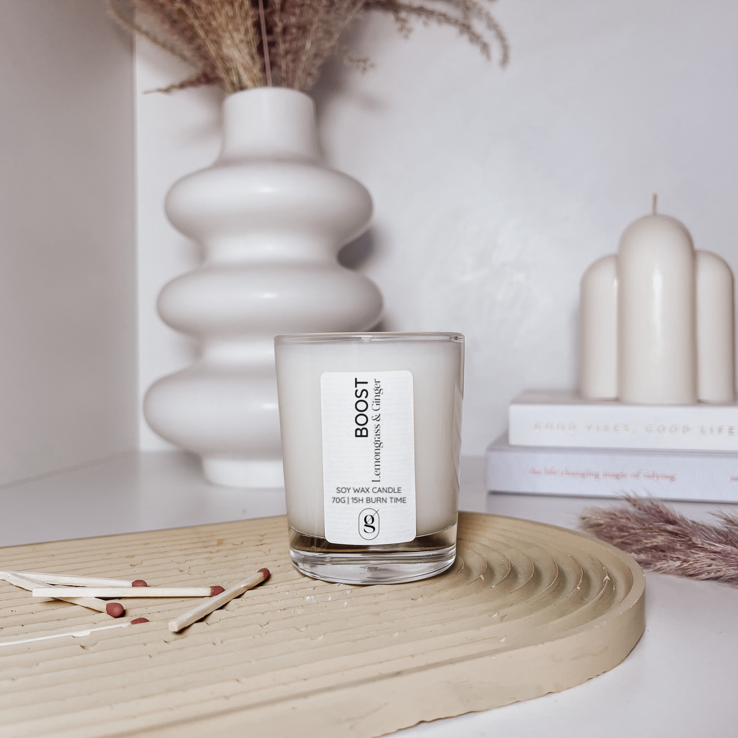 Boost | Lemongrass & Ginger soy wax candle